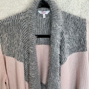 Candie's Cozy Pink and Gray Cardigan
